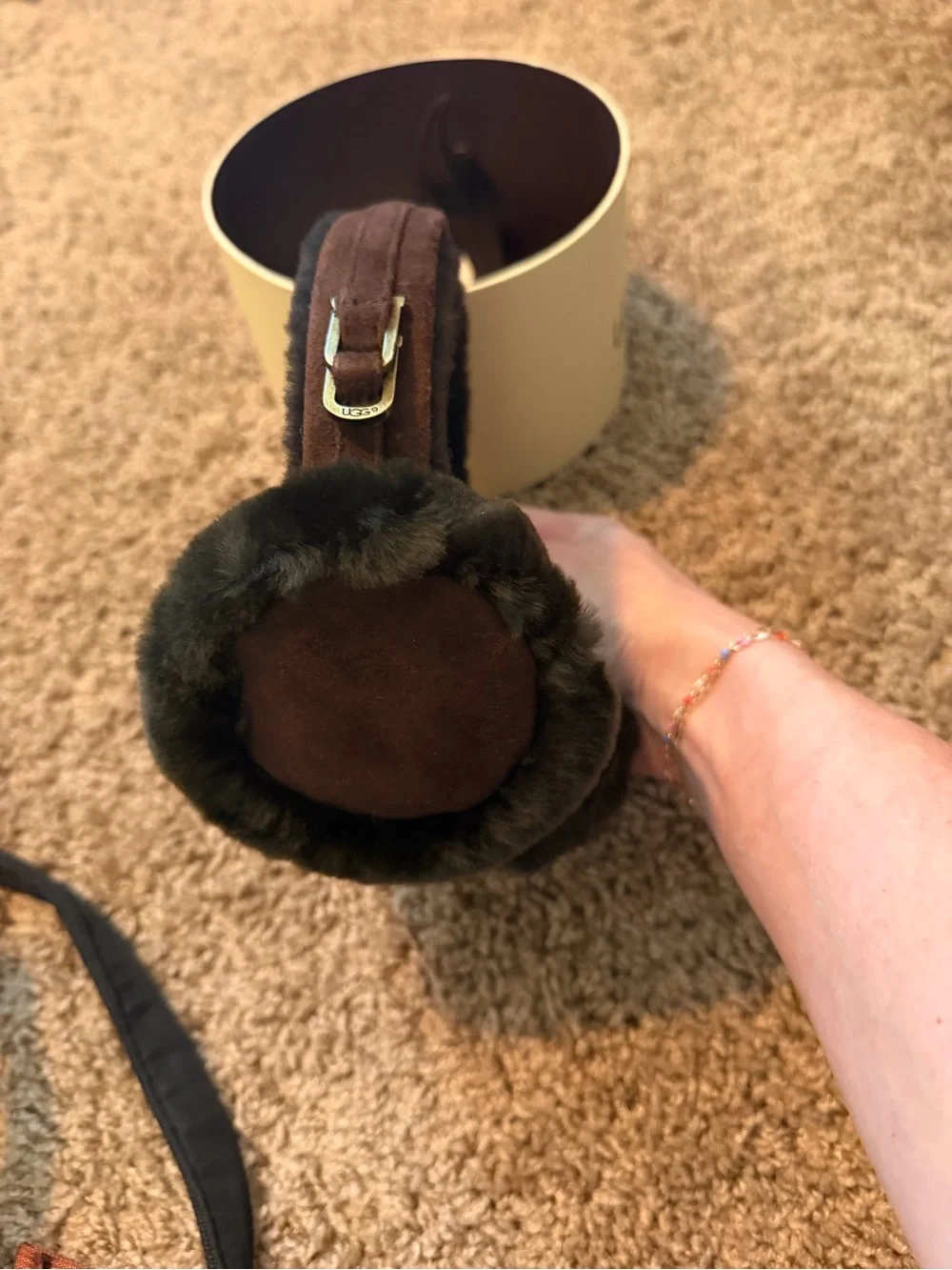 UGG Dark Brown Earmuffs – Brand New in Box